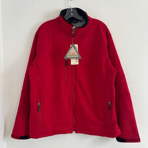 NWT Softshell Fleece Lined Waterproof Jacket Red Size Large